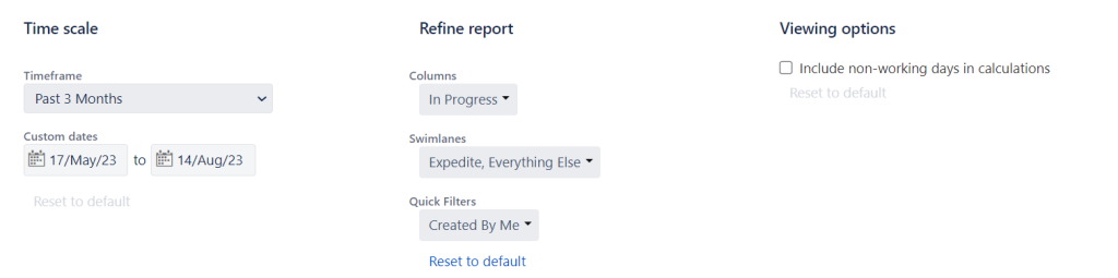 Filter (Contol chart jira)