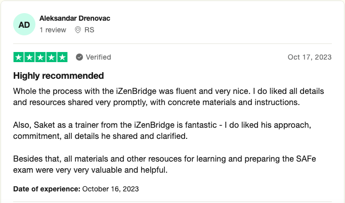 PMP Testimonial